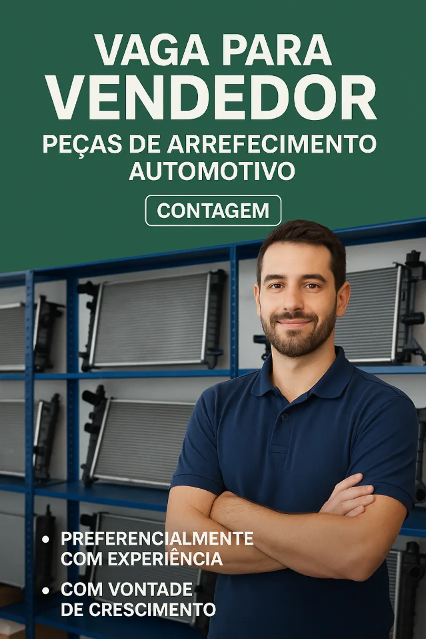 VAGA PARA VENDEDOR - CONTAGEM/MG