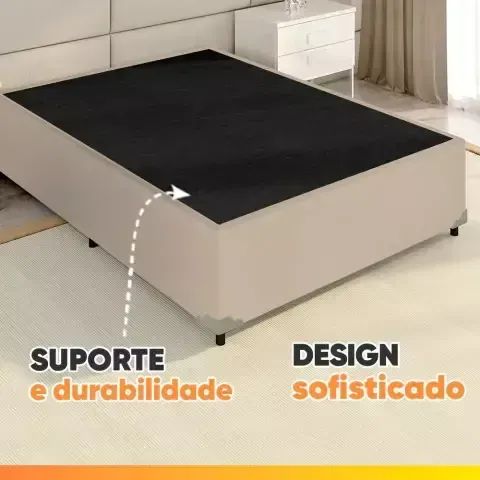 Base Box para Cama de Casal na cor bege - Foto 2