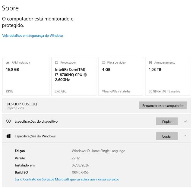 Notebook Dell Gamer, i7 6ª geração, 15,6 polegadas, 16 GB RAM, 128 GB SSD + 1000 GB - Foto 2