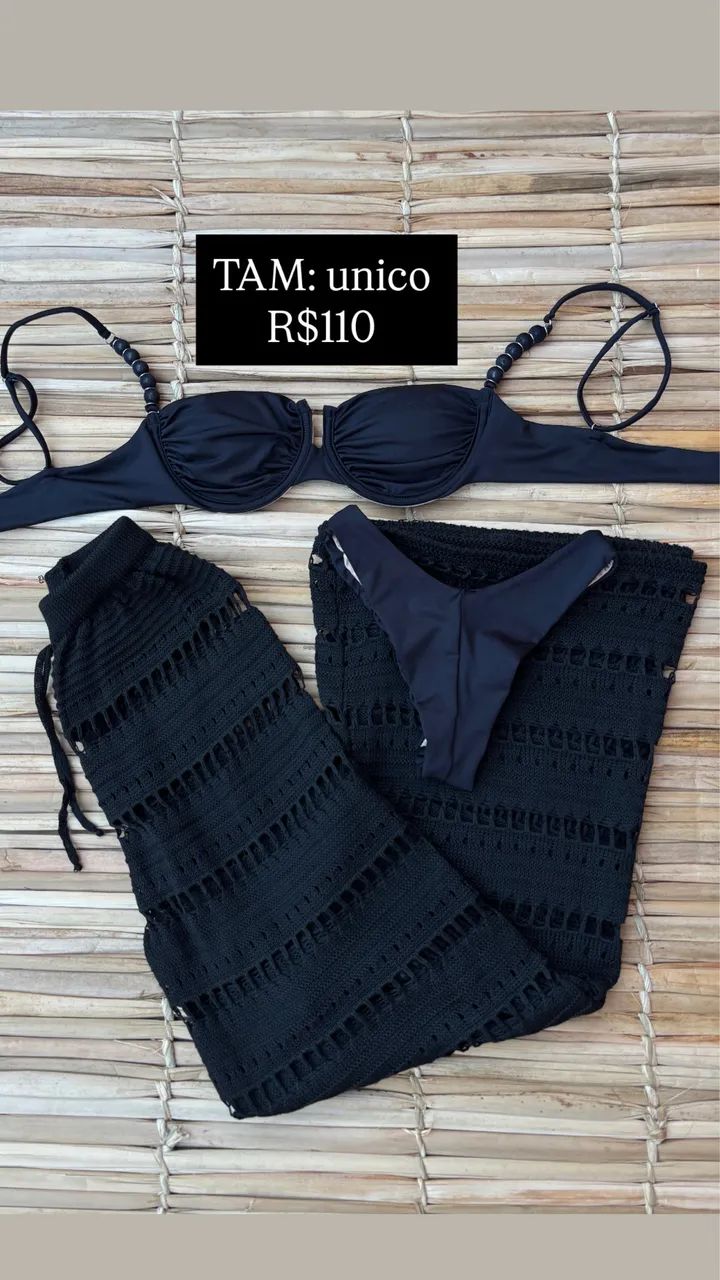 Kit calça tricô saída  e biquíni  - Foto 4