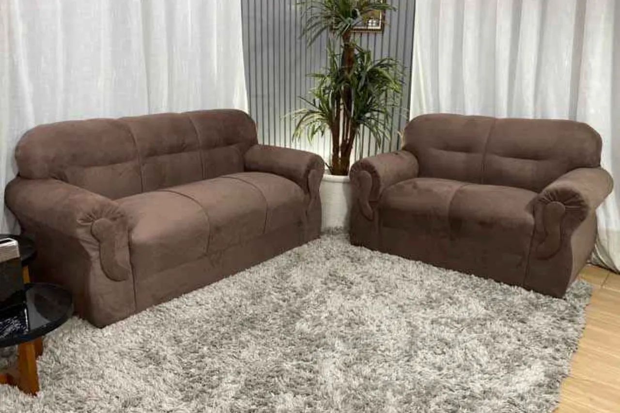 550,00 PROMOÇÃO- sofá conjunto Brasil - 3 e 2 lugares / sofá barato de fábrica - Foto 5