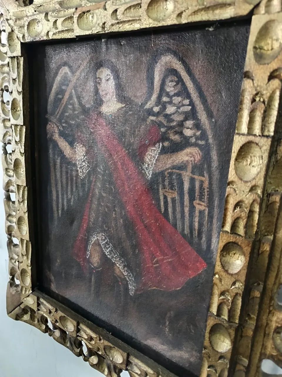 Quadro Clássico Cusquenho representando Arcanjo Guerreiro  - Foto 4