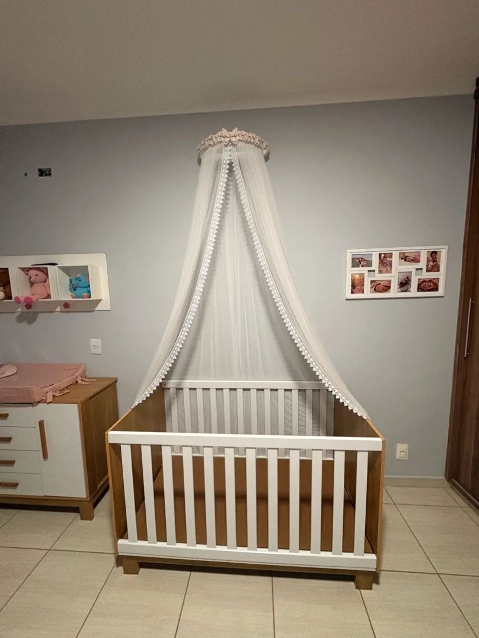 VENDO BERNÇO COM COLCHÃO E DOSSEL COM VEL  - Foto 2