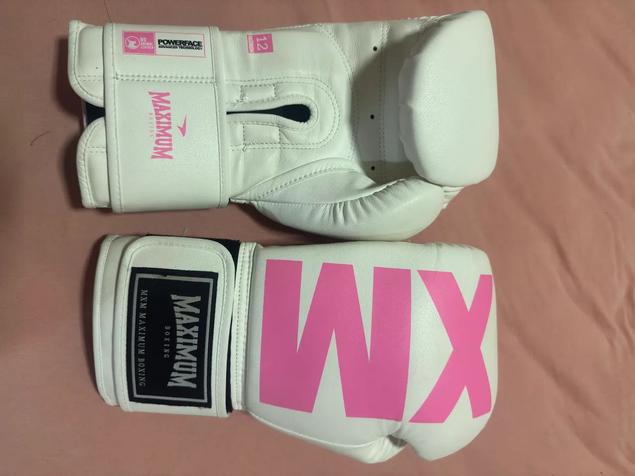Luva de Muay Thai/Boxe Maximum - Branca e Rosa - Foto 2