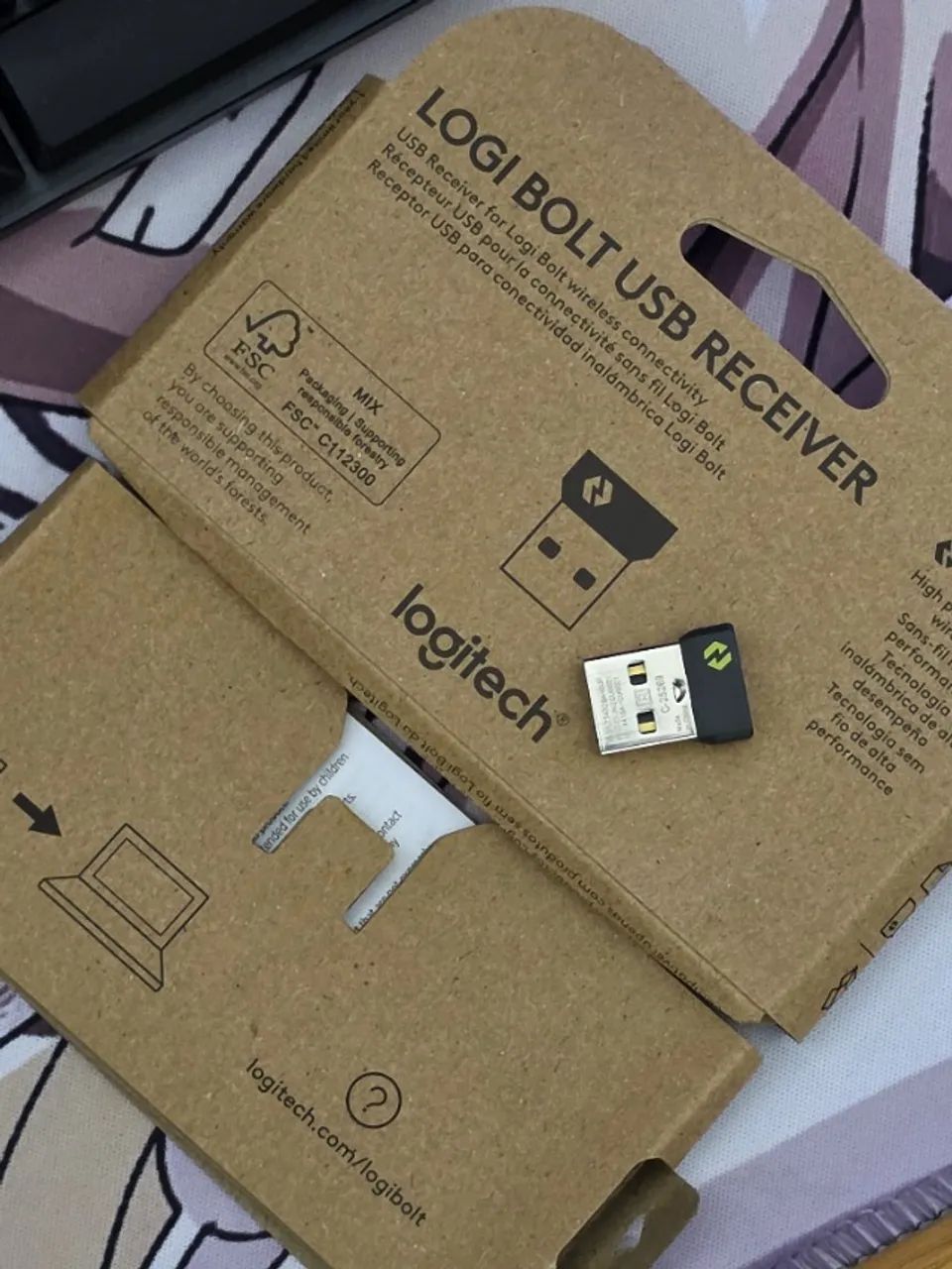 Receptor Logitech USB Logi Bolt Mouse e Teclado - Foto 4