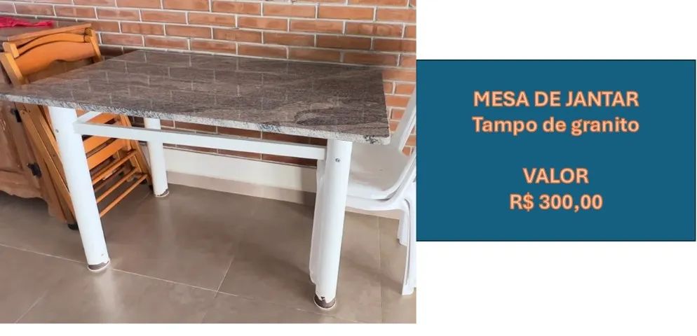 MESA JANTAR_ TAMPO DE MARMORE