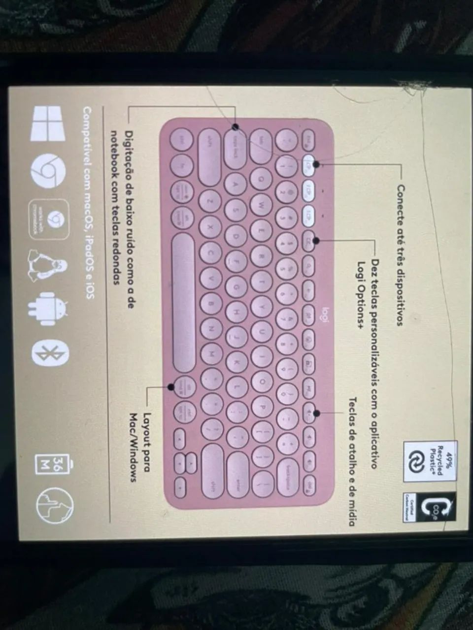 Teclado Sem Fio Logitech Pebble Keys 2 K380s (Bluetooth/Compacto) - Foto 5