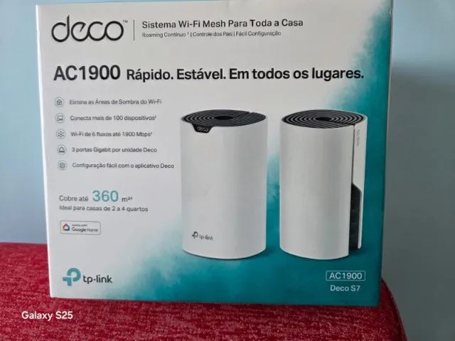 Roteador Wi-Fi Mesh TP-Link Deco S7 AC1900 Dual Band - Kit 2 Unidades