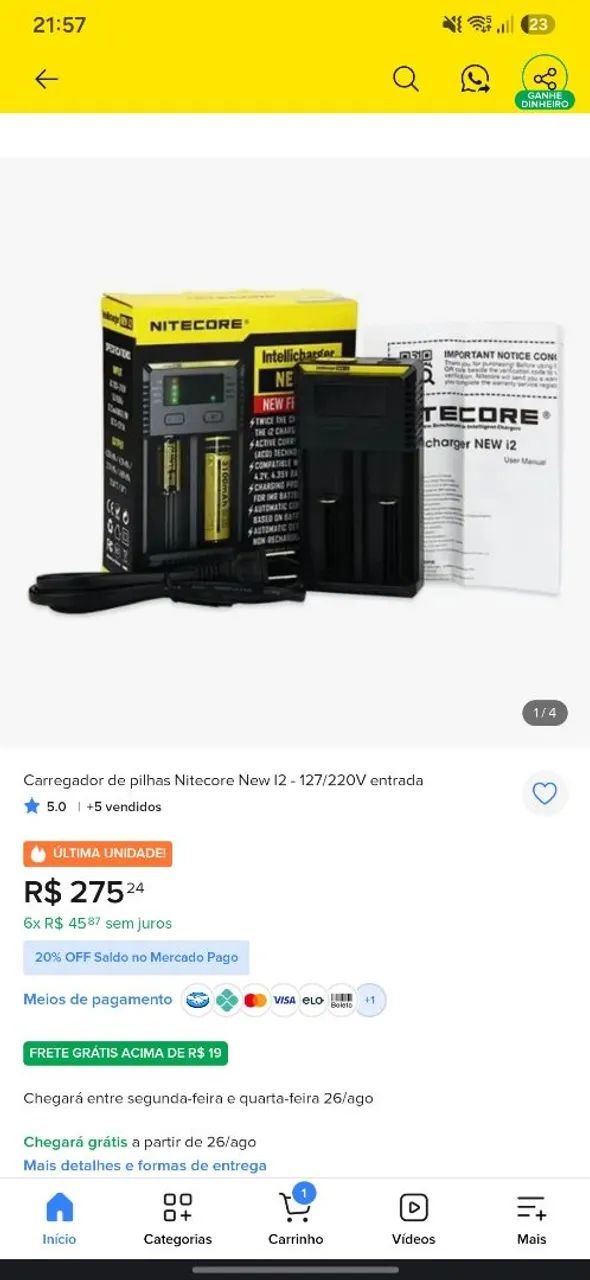 Carregador de bateria/pilha - Foto 4