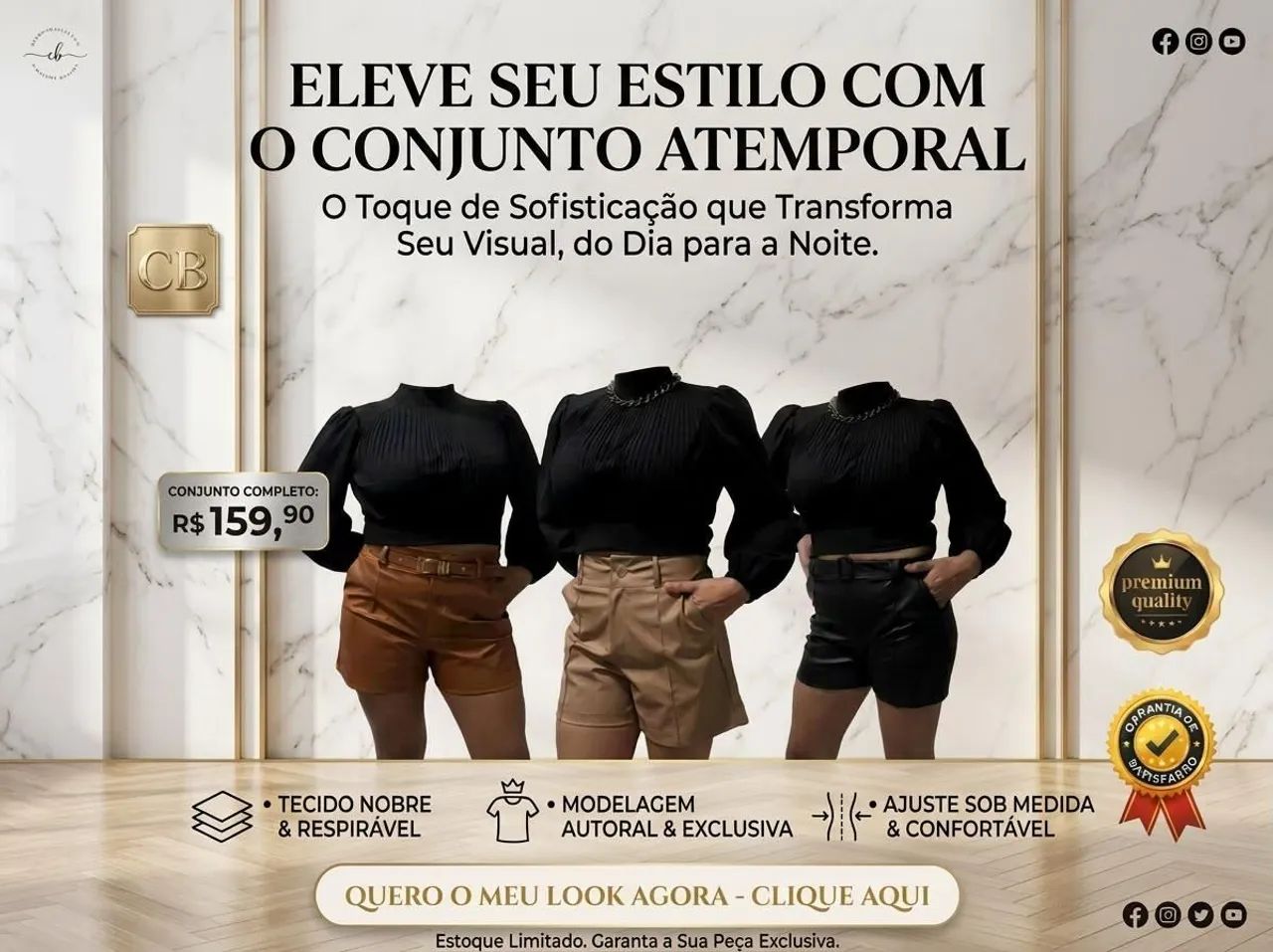 Conjunto Atemporal - Sofisticação em Cada Detalhe