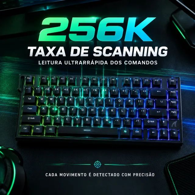 Attack Shark Keyboard X82 He Preto - Foto 5
