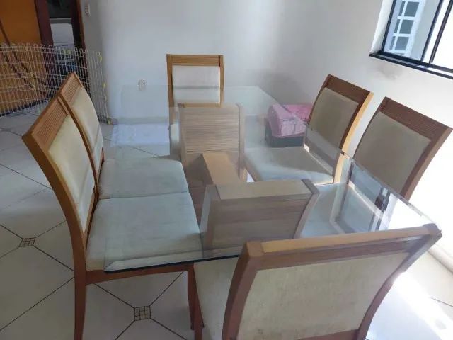Mesa 6 cadeiras tampo vidro 8 milímetros - Foto 2