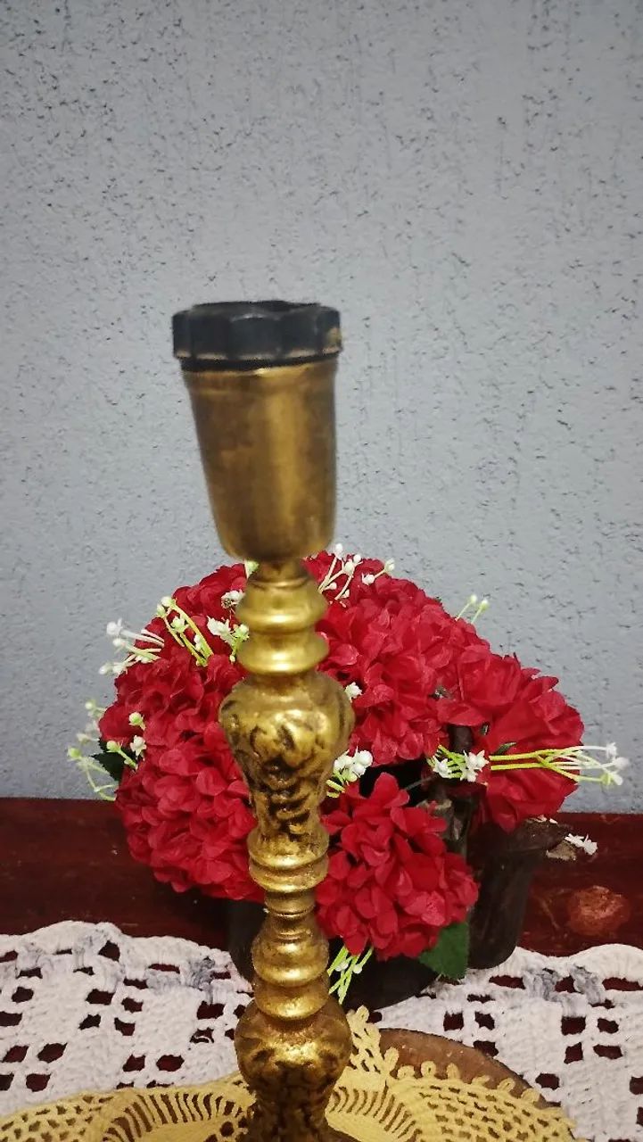 Imponente Base Abajur Antiga em Bronze Luis XV - Foto 4