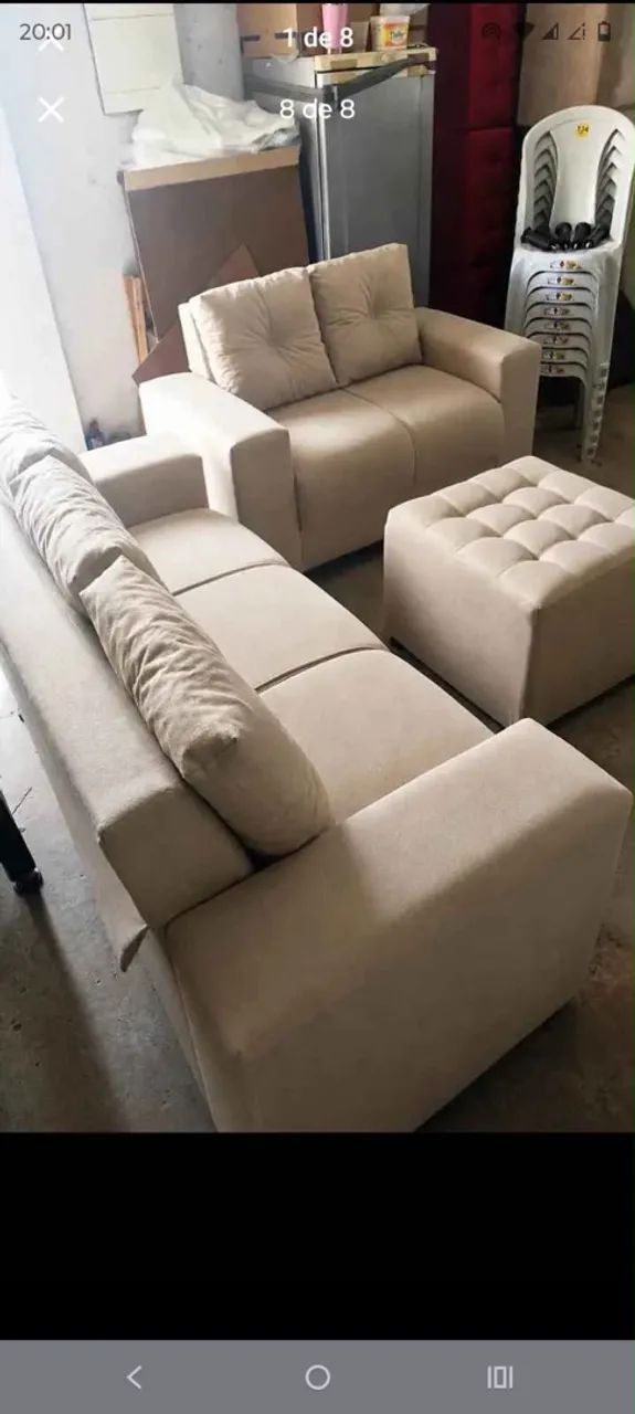 Conjunto de sofá +puf  - Foto 3