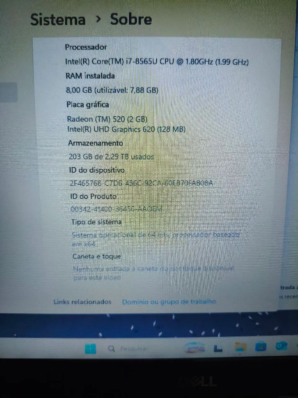 Notebook DELL i7 8ªgen SSD 500 GB + HD 2 TB - Foto 3
