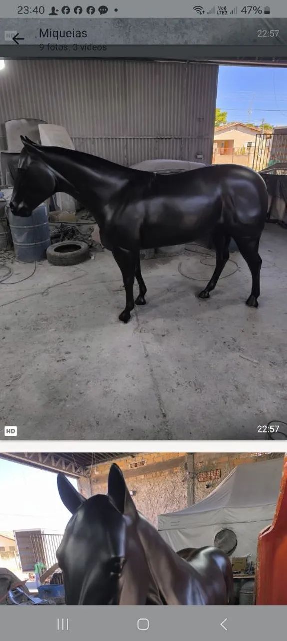 *ESCULTURA CAVALO MANGA LARGA*