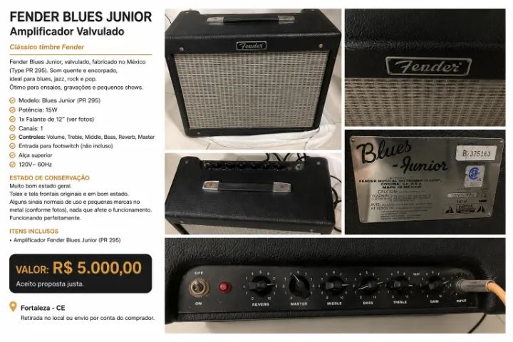 Fender Blues Júnior Valvulado.