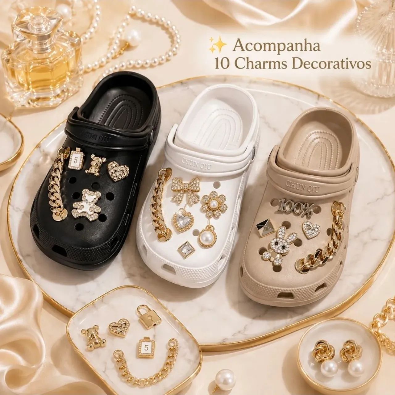 Babuche com charms