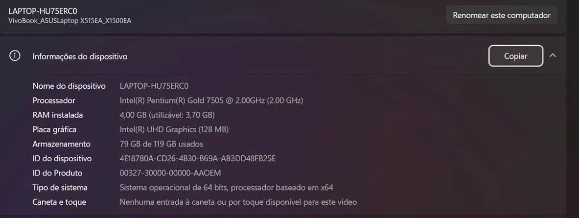 Notebook Asus