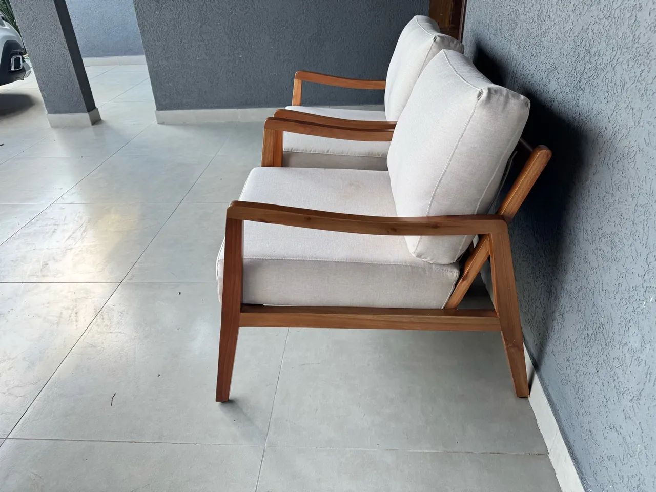  Poltrona Madeira Maciça Giulia Luxo Bege - Foto 3