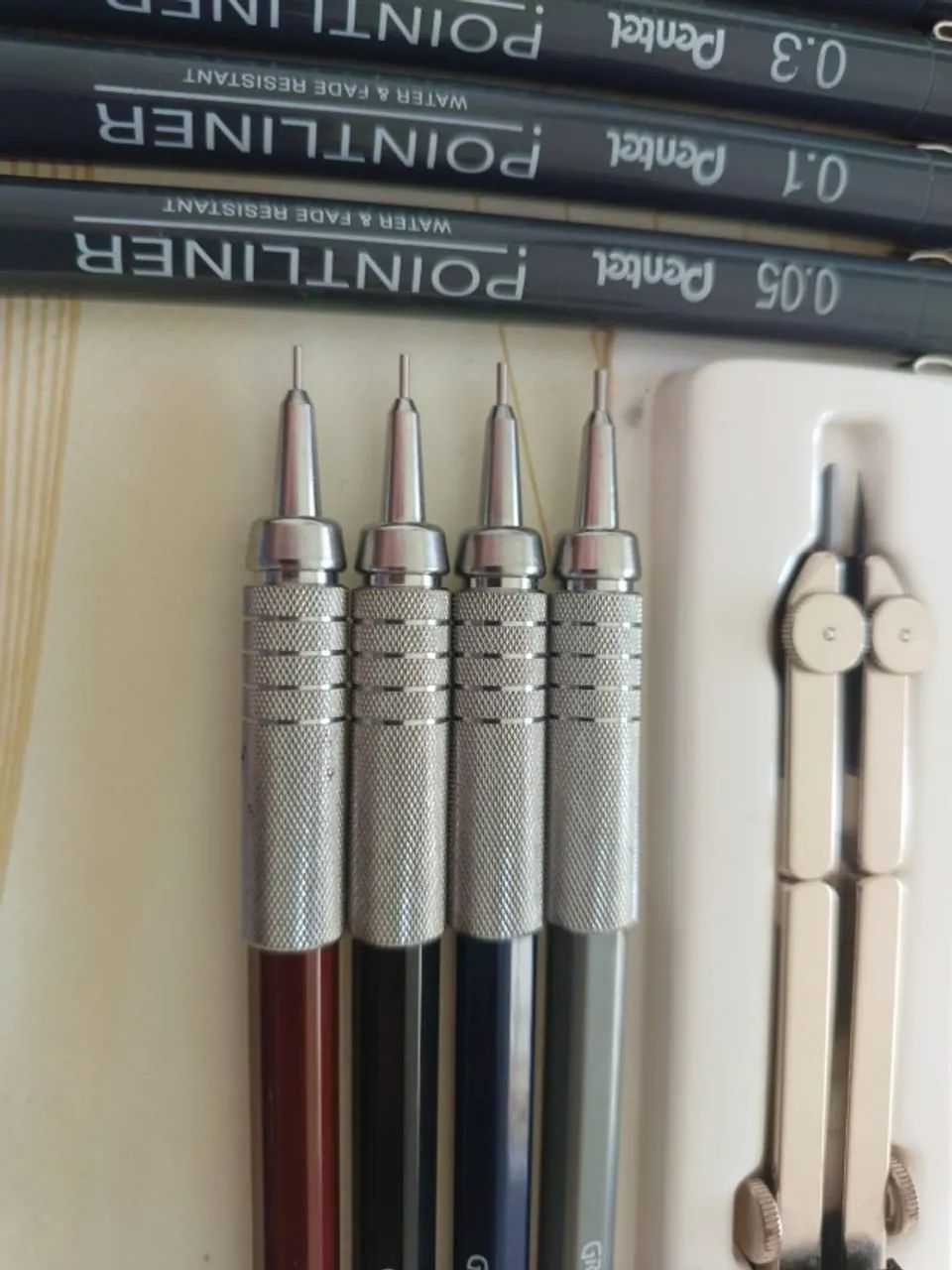 Kit Lapiseira Pentel + Compasso + Caneta Nankin (Arquitetura) - Foto 4