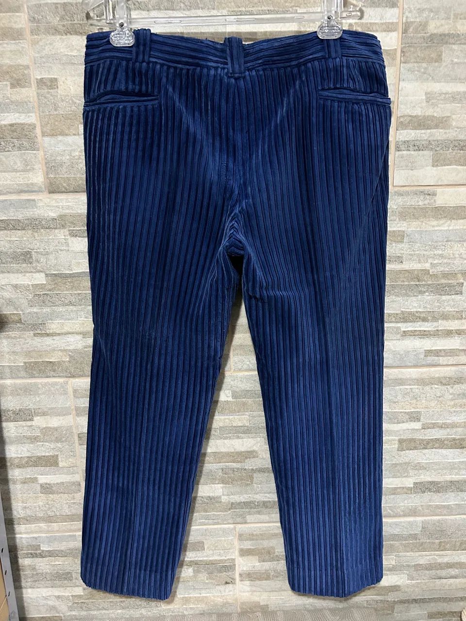 Calça retrô azul de veludo 40 - Foto 3