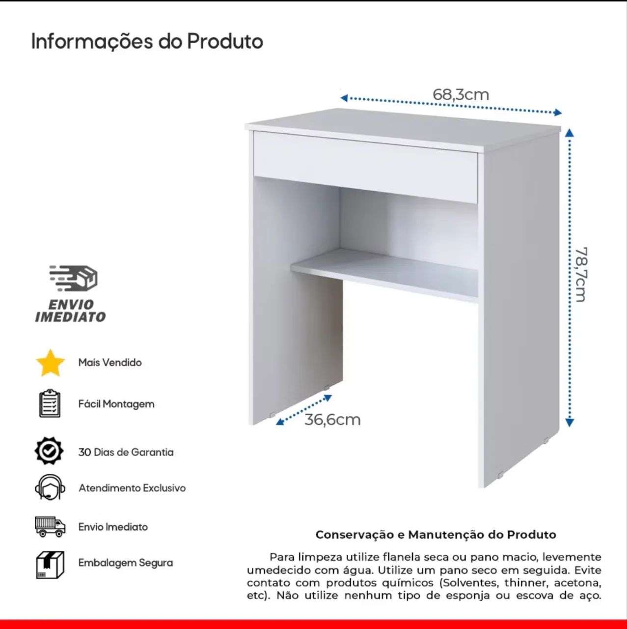 Escrivaninha com gaveta - Foto 2