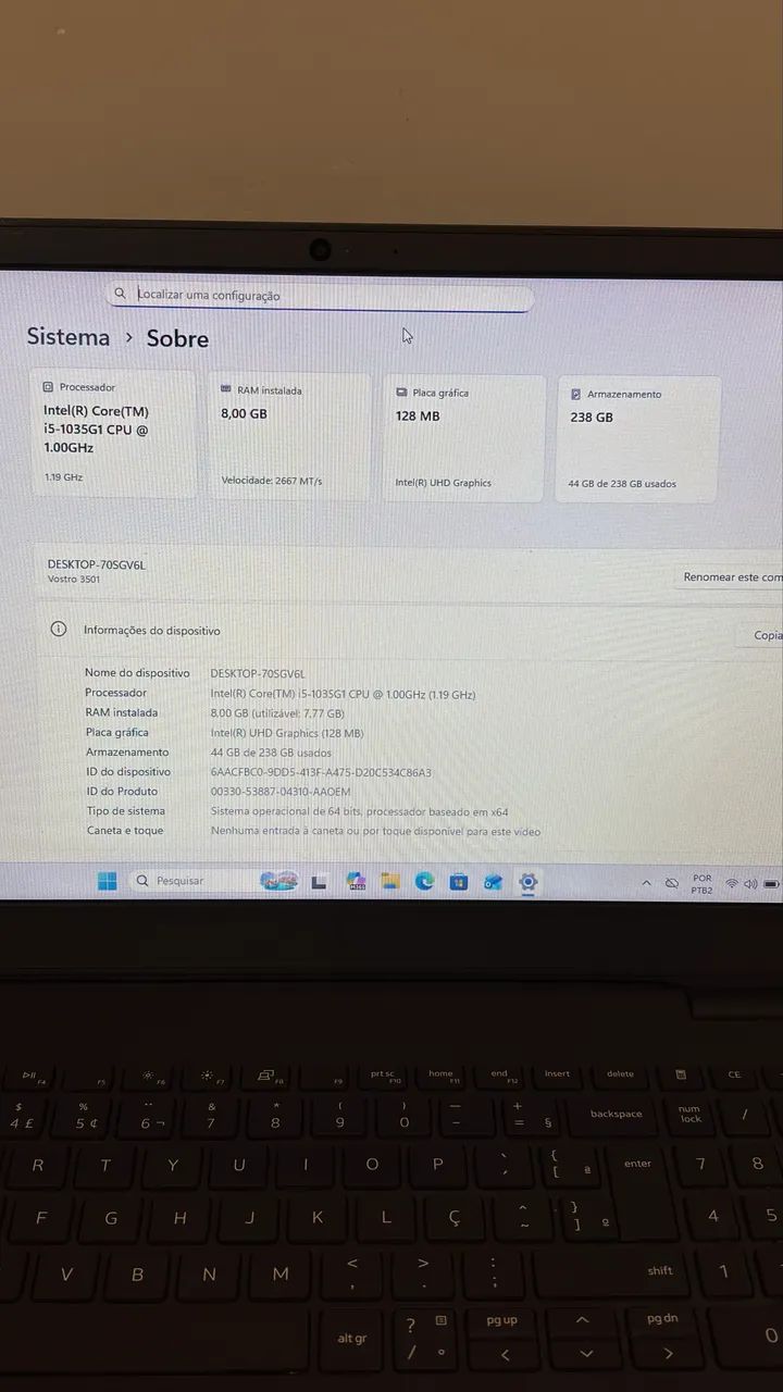 Notebook Dell - i5 10º geração - 8GB RAM - Foto 5