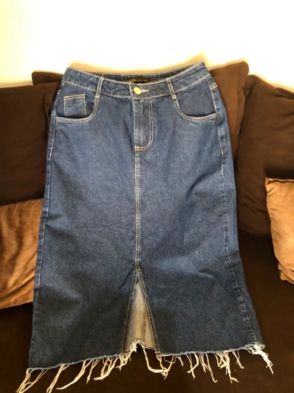Saia jeans com fenda  - Foto 4
