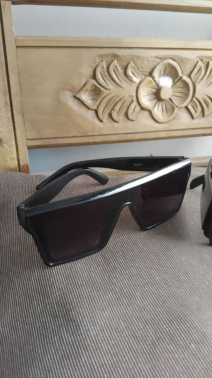 2 Oculos Quadrados Preto Top - Foto 4