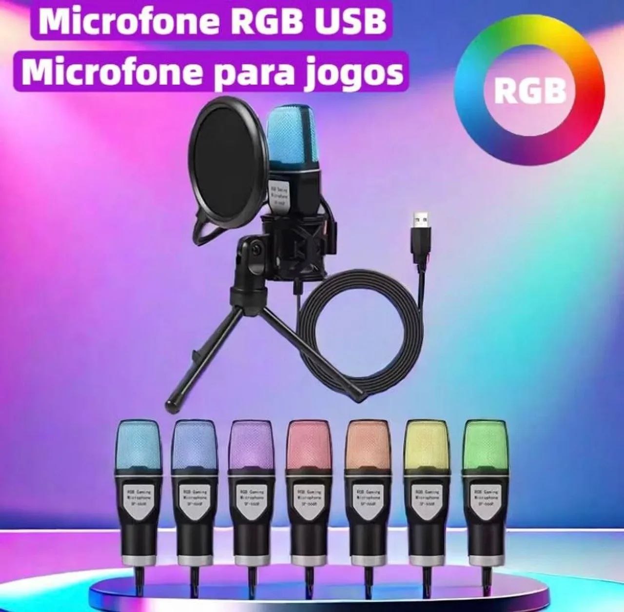 Microfone Condensador Rgb Gamer - Foto 5