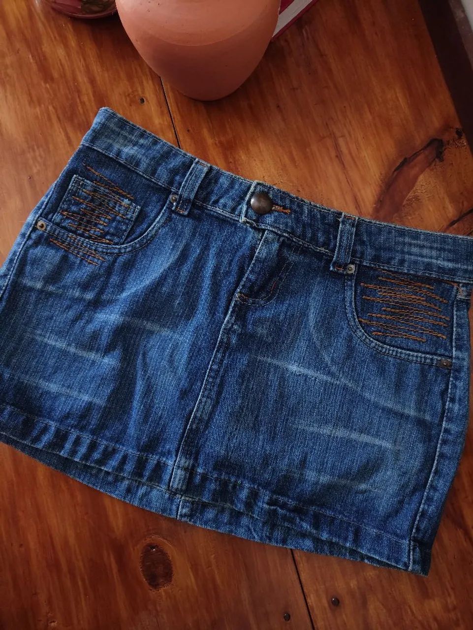 mini micro saia jeans curta anos 2000 y2k vintage - Foto 2
