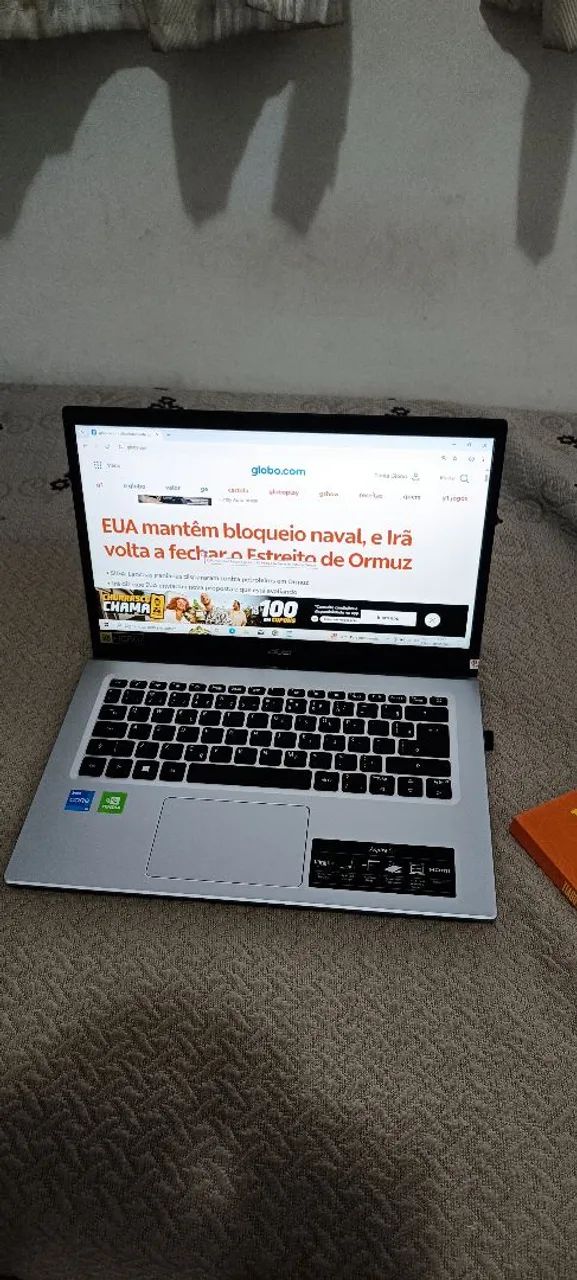 Notebook Acer aspire 5 com placa de vídeo dedicada nividea e tela ips Full HD 