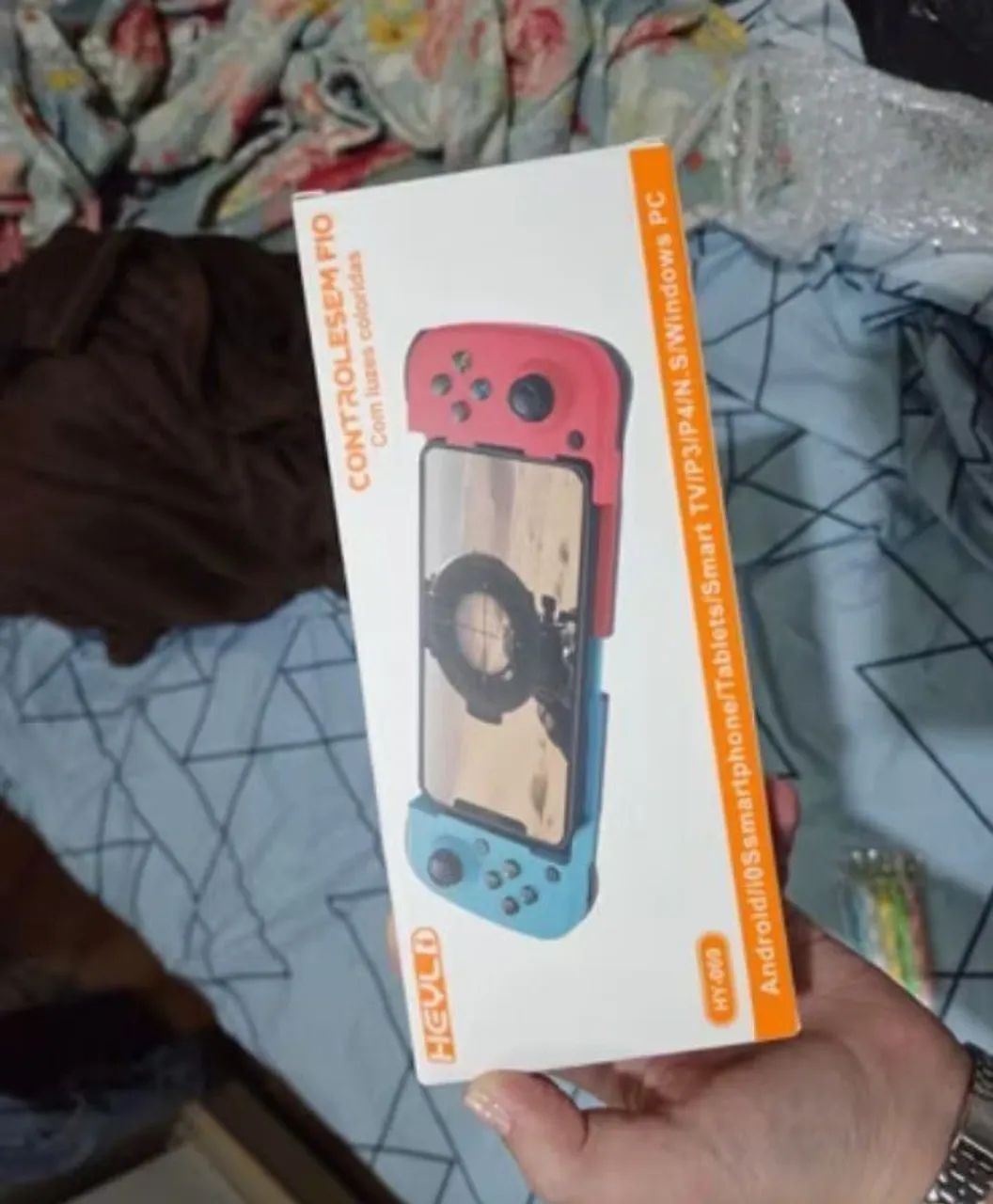 Controle Gamepad Bluetooth para Celular Extensível Recarregável iOS Android - Foto 2