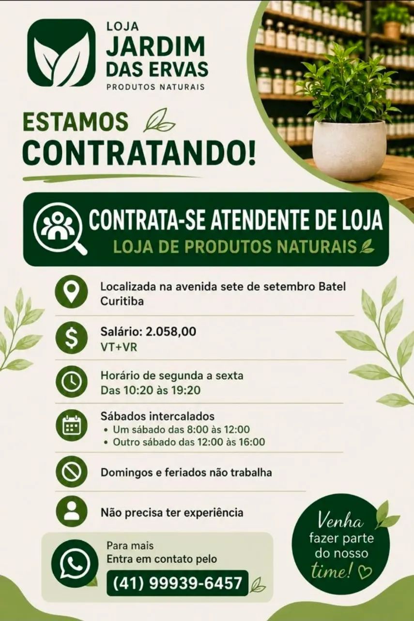 Contratando vendedor(a)