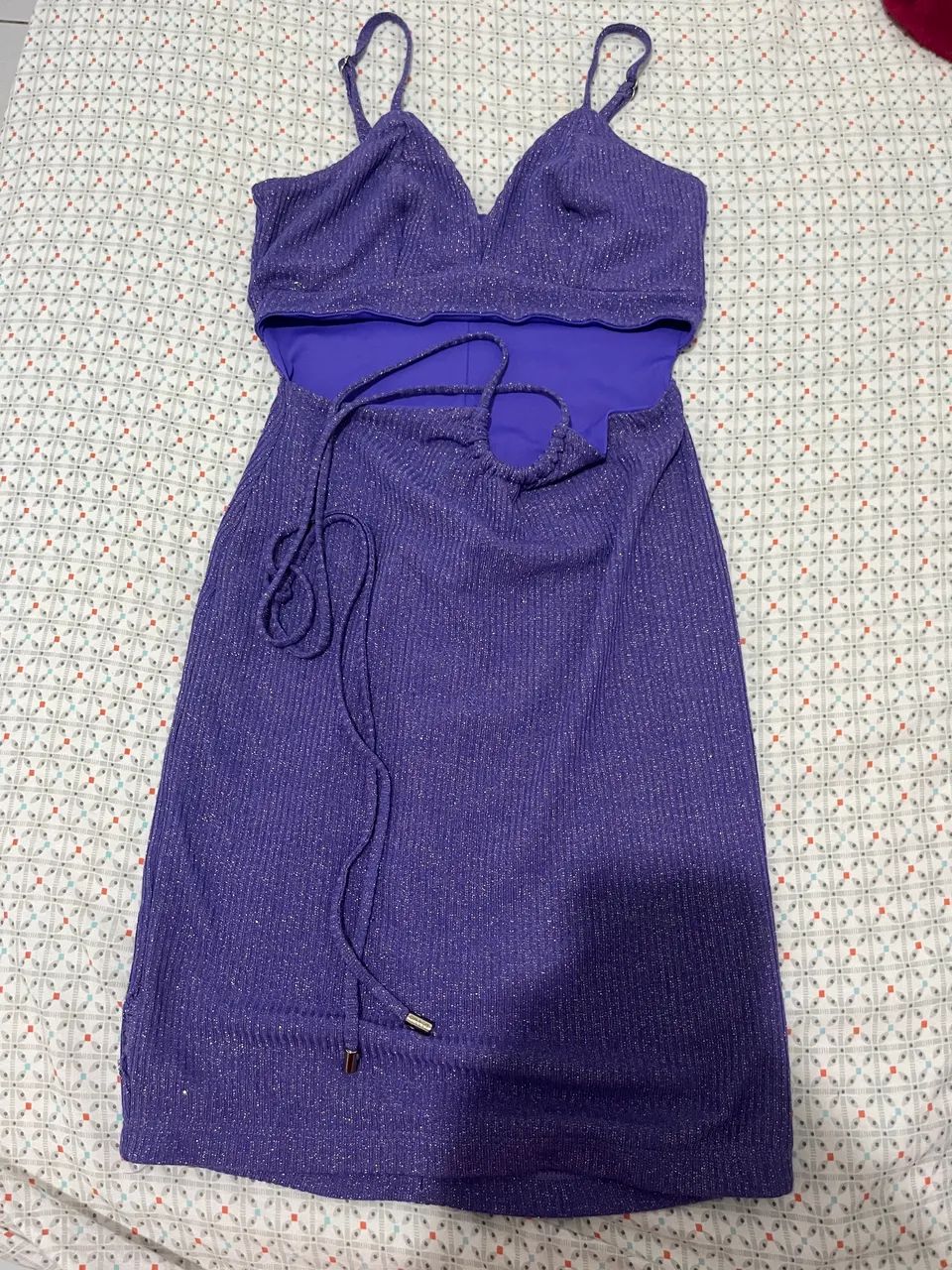 Vestido lilás com glitter Miller - Foto 2