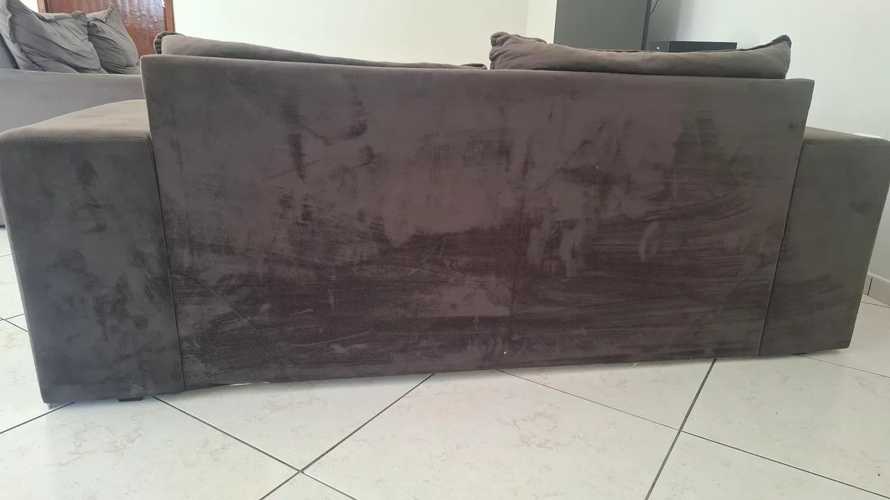 Sofa cinza 2 metros retrátil  - Foto 4