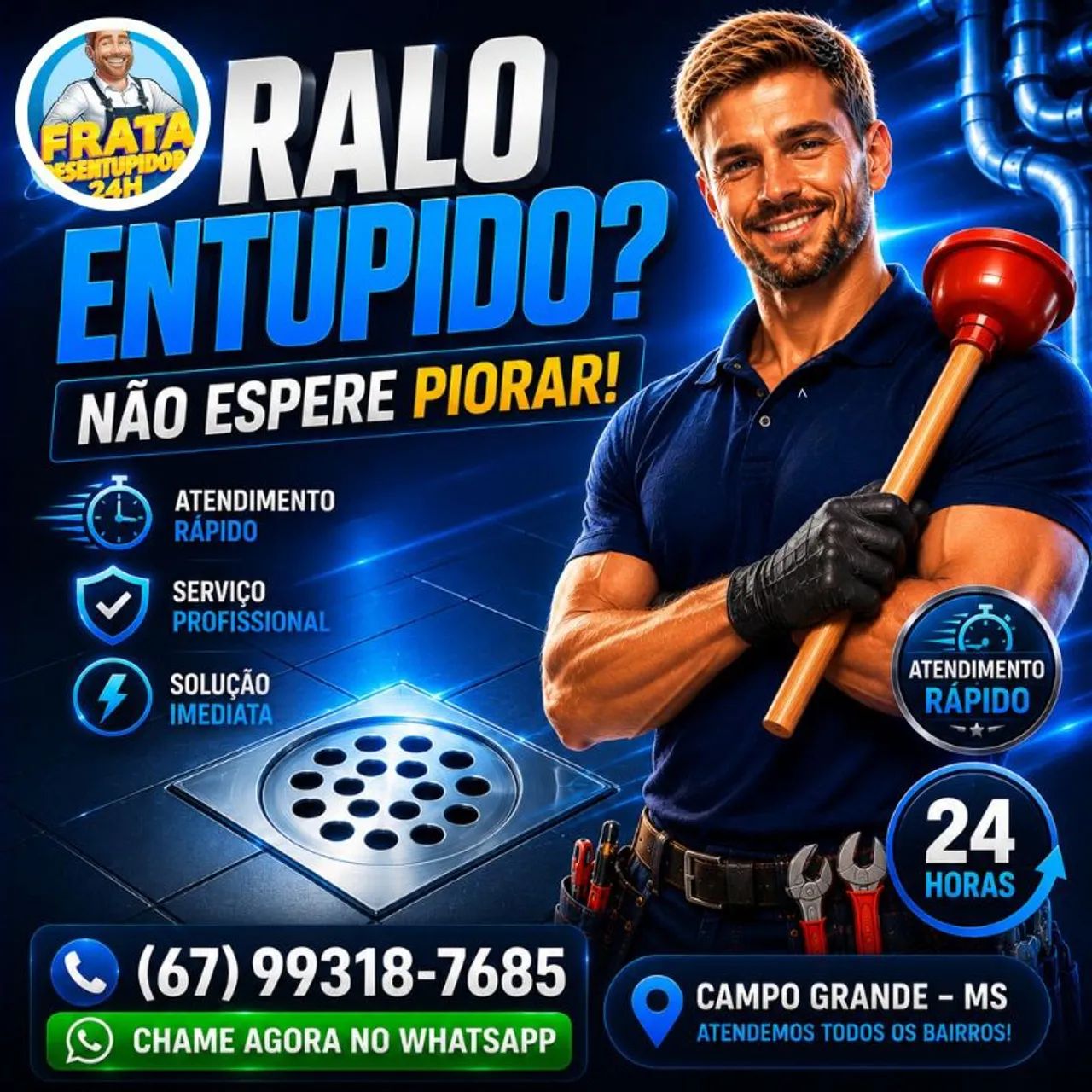 Desentupidora de esgoto e limpa fossa 