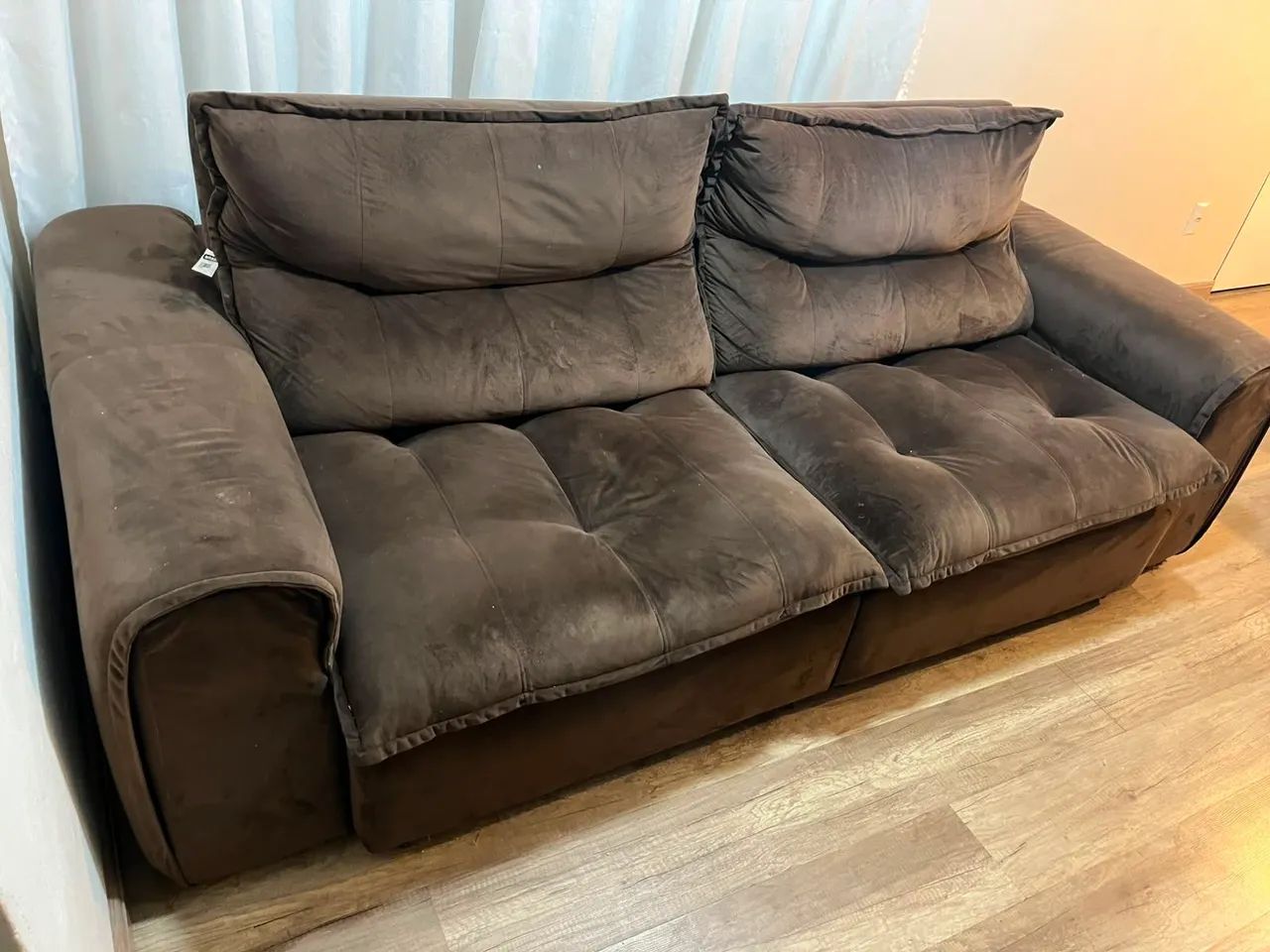 Sofá marrom reclinável 4 lugares  - Foto 3