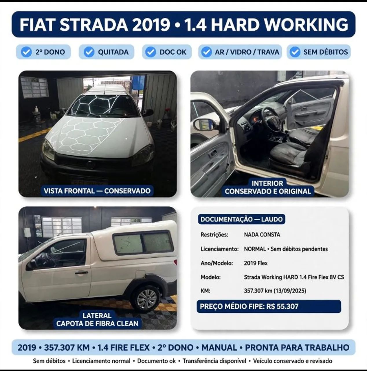 Fiat Strada Working Hard 1.4 Fire Flex 8V CS 2019
