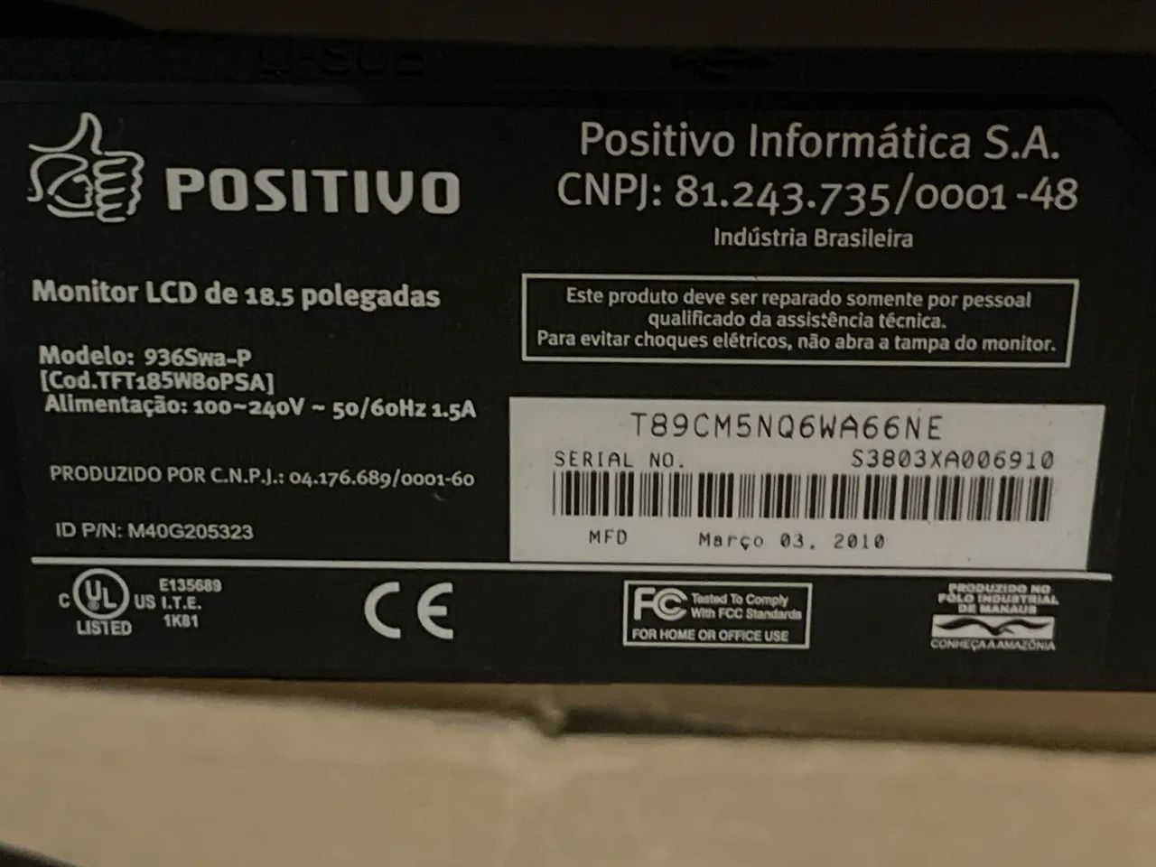 Monitor Positivo tela 18,5 polegadas funcionando  - Foto 2