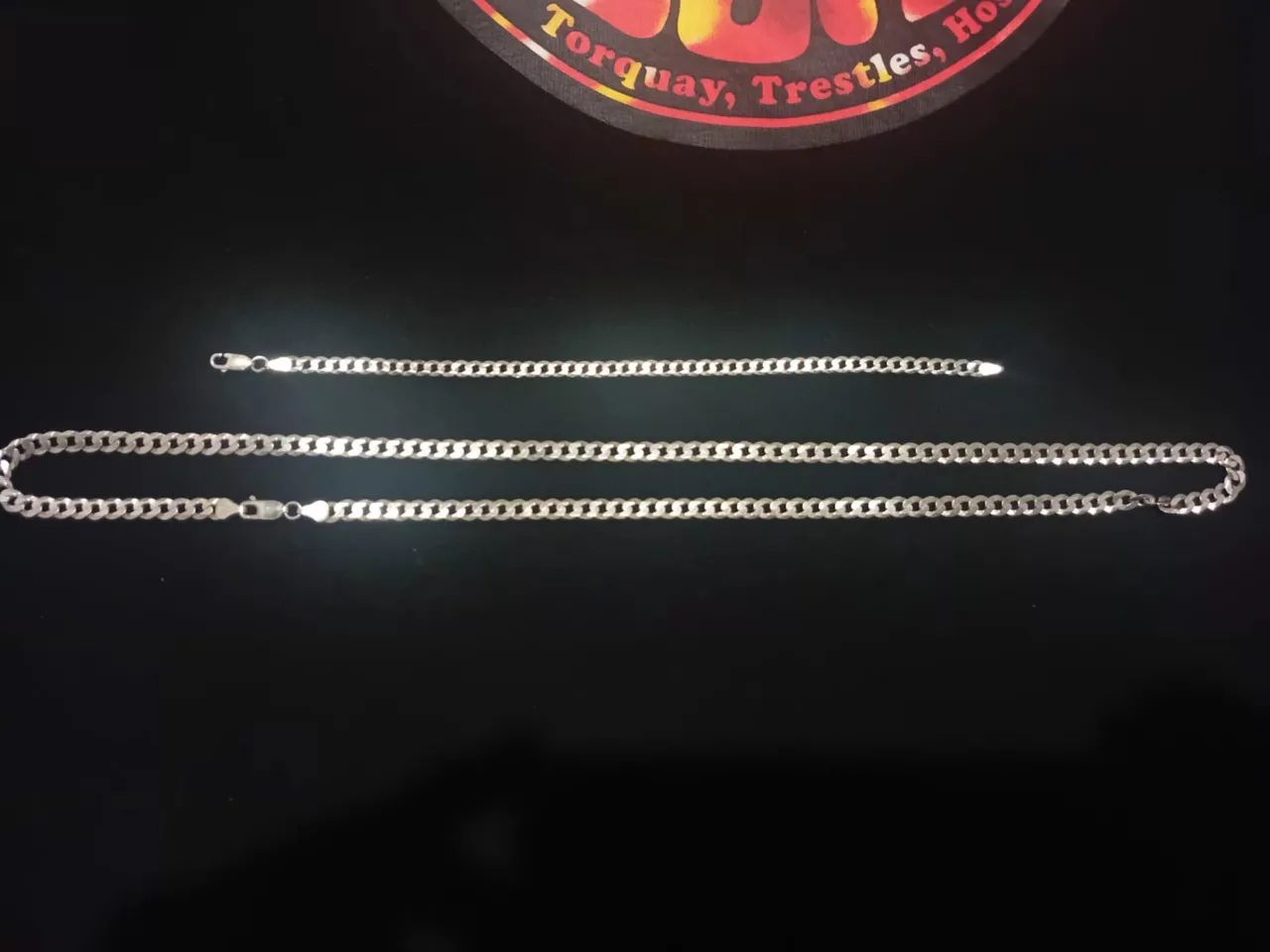 Corrente de prata e pulseira de prata 