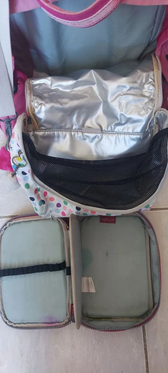 Mochila kipling rosa + estojo + lancheira produtos originais.  - Foto 5