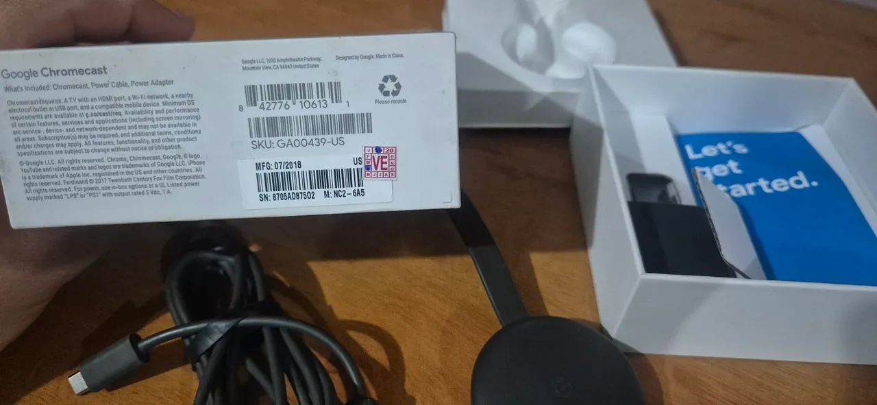 Chromecast 3° Geração Usado na caixa completo! - Foto 3