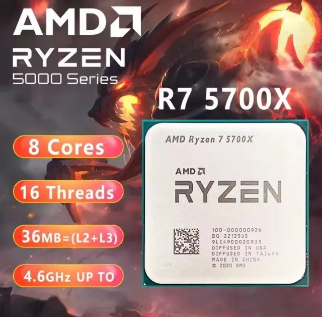 Processador Gamer Amd Ryzen 7 5700x  'Novo' - Foto 2