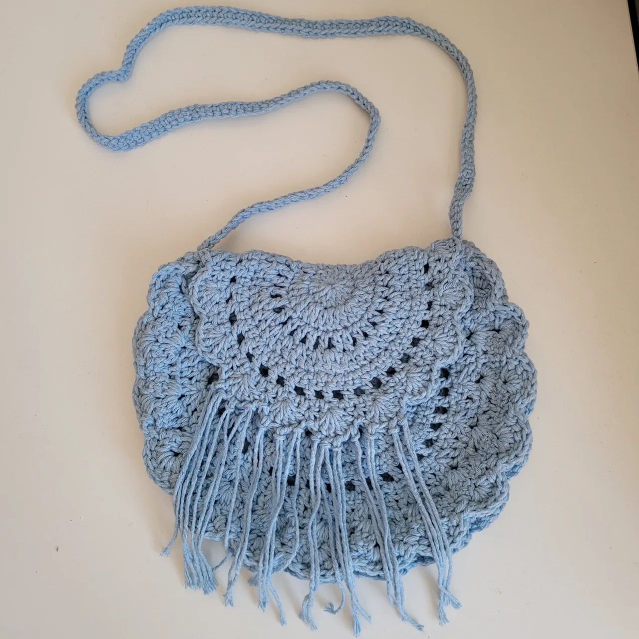 Bolsa de Crochê Estilo Boho Chic com Franjas Removíveis - Foto 2