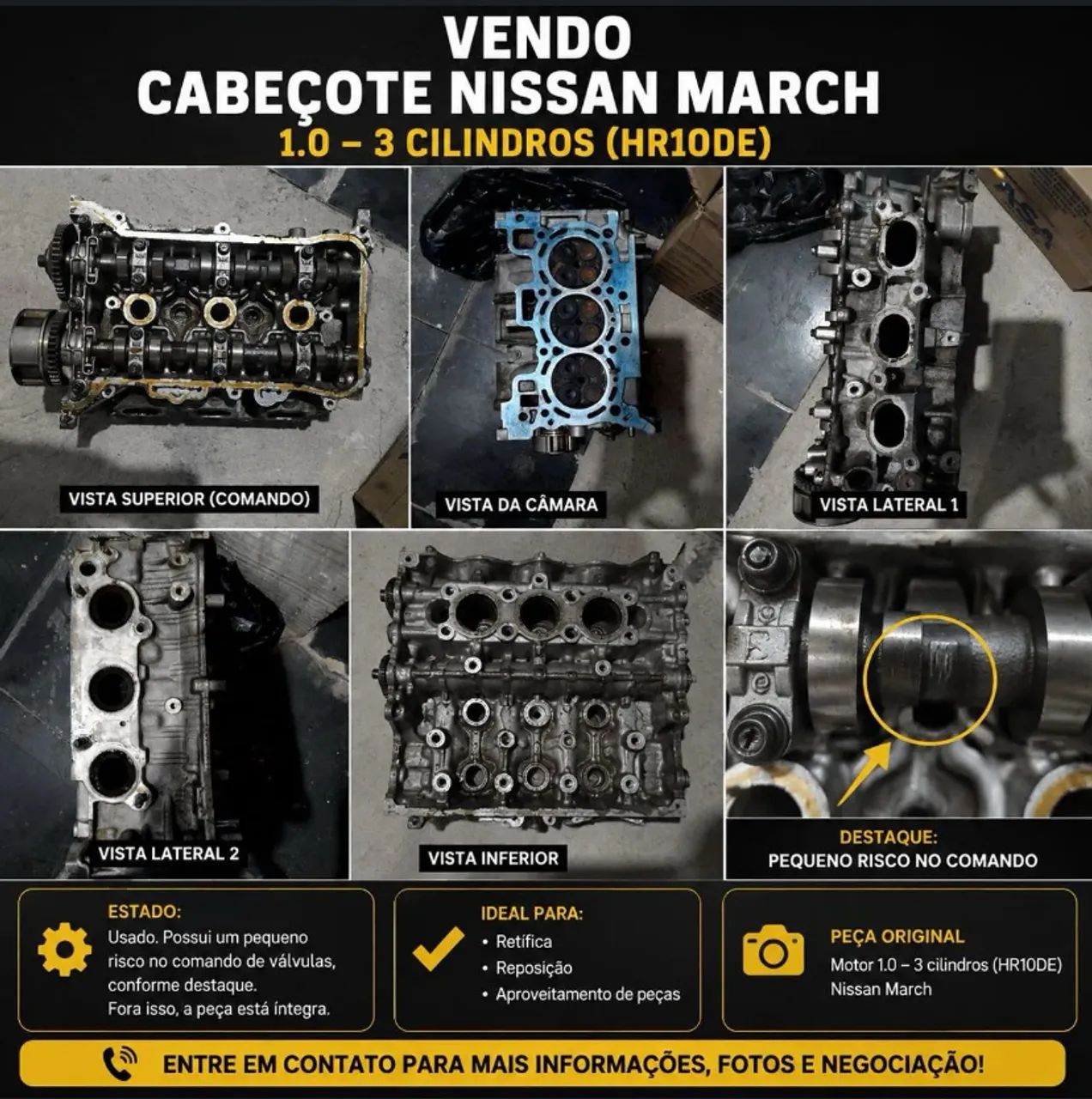 Cabeçote Nissan march 1.0 