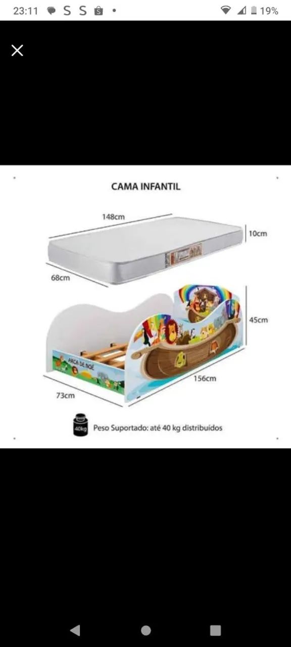 Cama infantil com colchão  - Foto 6