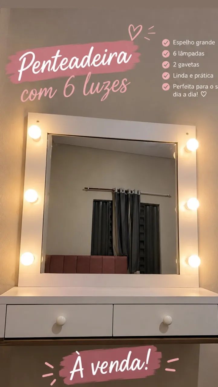 Penteadeira com 6 luzes 