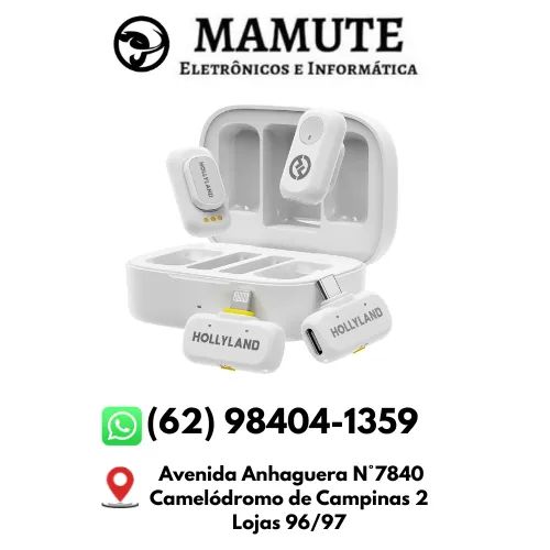 Microfone Sem Fio Hollyland Lark A1 Combo USB-C / Lightning - Branco e Preto